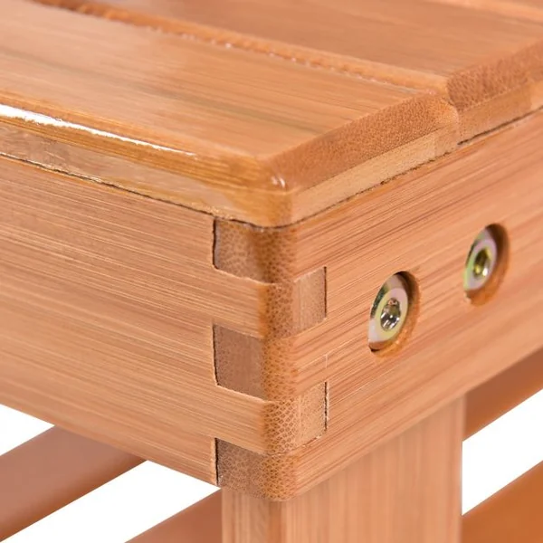 Banc à Chaussures à 3 Niveaux Style Moderne Elégant Etagère à Chaussures Capacité 100kg en Bambou 70x28x45cm Naturel