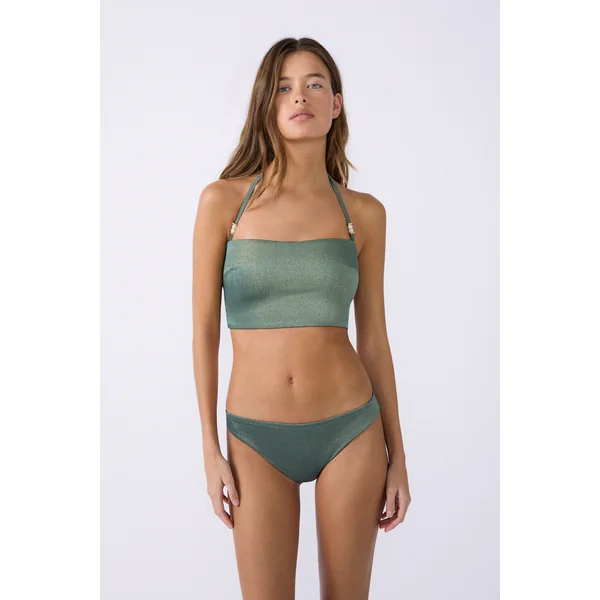 Bandeau haut de maillot à nouer irisé