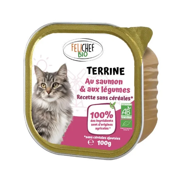 Barquette saumon légume sans céréale chat 100g