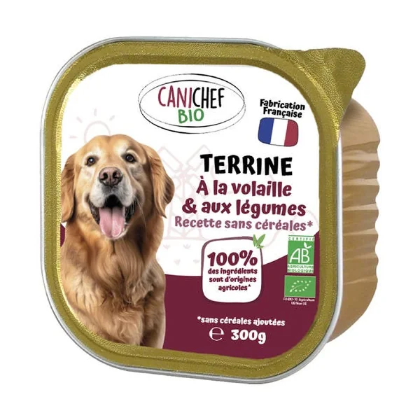 Barquette volaille chien 300g