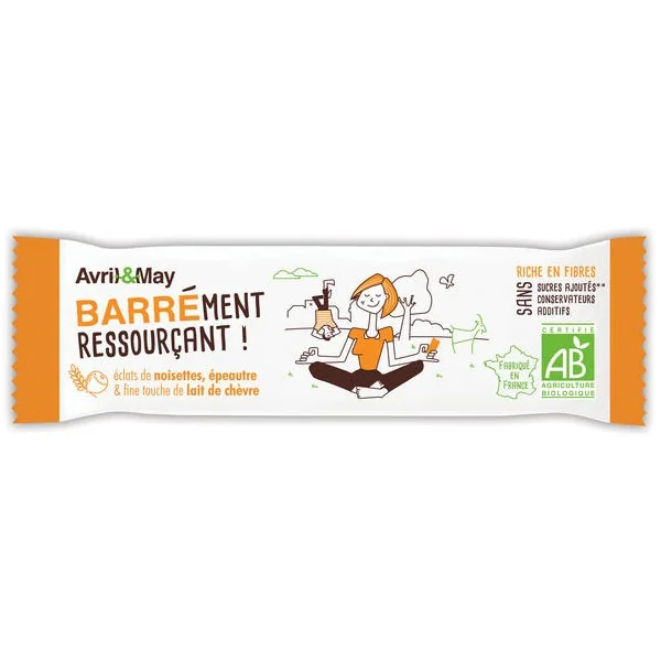 Barre au lait de chèvre épautre noisette