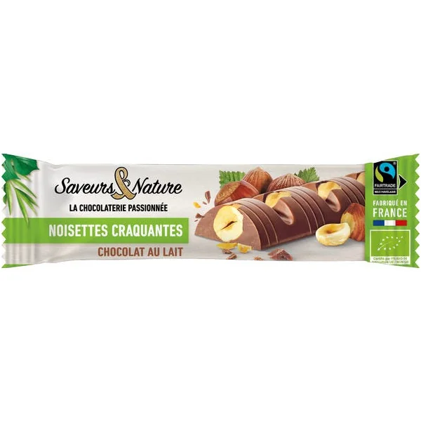 Barre chocolat au lait noisette 30g