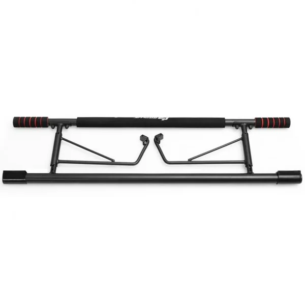 Barre de Traction Murale Barre de Fitness Fixation avec Poignée en Mousse Capacité 200 Kg 1005x26,5x35cm Noir