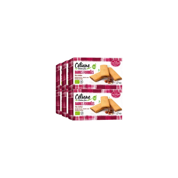 Barres fourrées à la pâte à tartiner bio et sans gluten - Lot de 6x160g