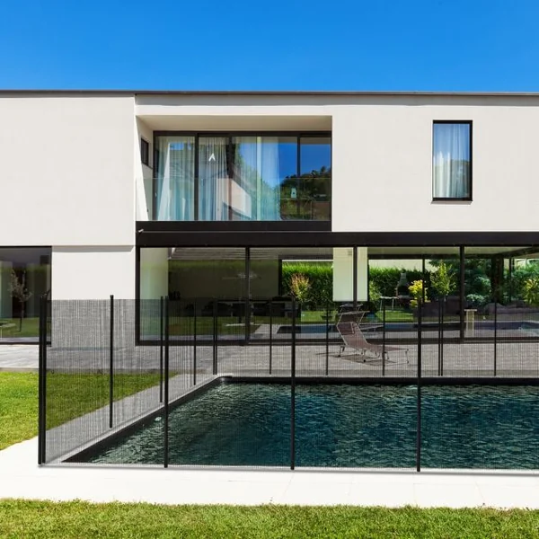Barrière de Protection pour Piscine Barriere en Maille en Aluminium acier Inoxydable Textilène 90x125cm (L x H) Noir