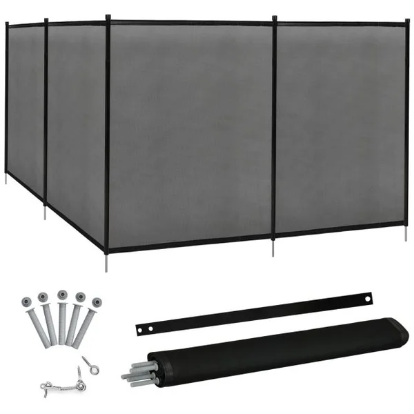 Barrière de Protection pour Piscine Barriere en Maille en Aluminium acier Inoxydable Textilène 90x125cm (L x H) Noir