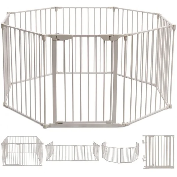 Barrière de Sécurité Enfant Bébé Grille de Protection Cheminée Pare-Feu de Cheminée Blanc
