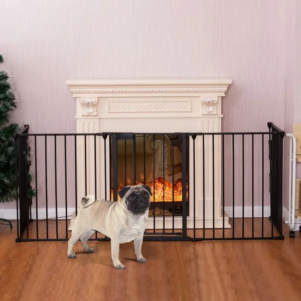Barrière de Sécurité Pare-feu de Cheminée Grille de Protection en Métal de Haute Qualité Noir