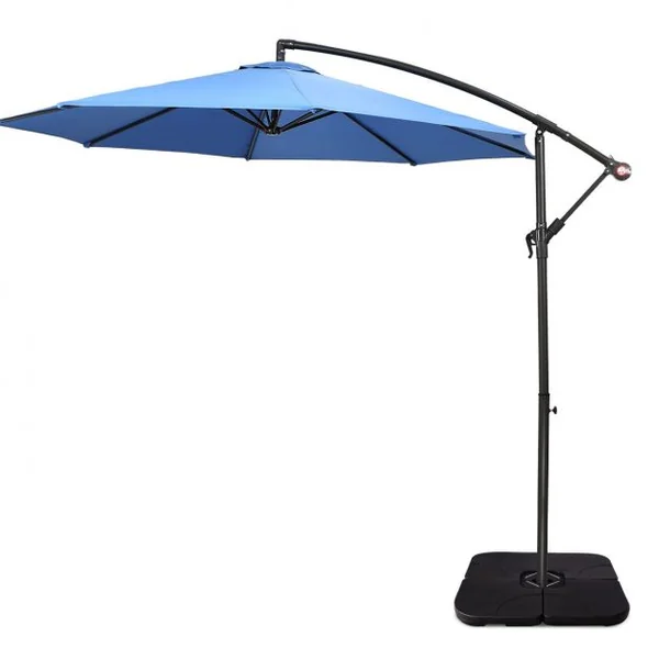 Base de Parasol 4 Pcs Pieds de Parasols Déportés Remplissables D'eau Ou de Sable pour Terrasse Jardin en Hdpe Noir