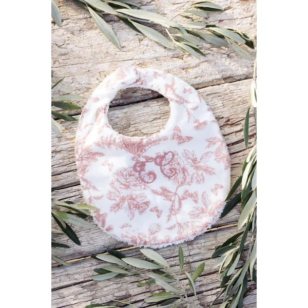 Bavoir Toile de Jouy rose Tartine et Chocolat - Soins Bébé Naturels & Produits Maman Après Naissance