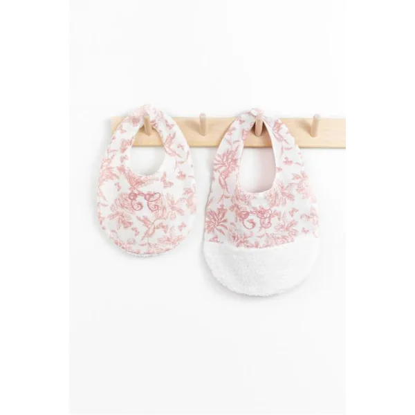 Bavoir Toile de Jouy rose Tartine et Chocolat - Soins Bébé Naturels & Produits Maman Après Naissance