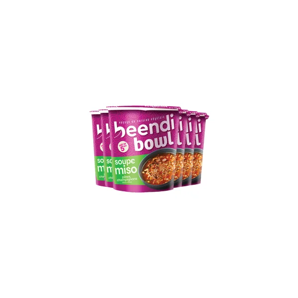 Beendi bowl - Soupe miso aux nouilles et champignons - Lot de 6x30g