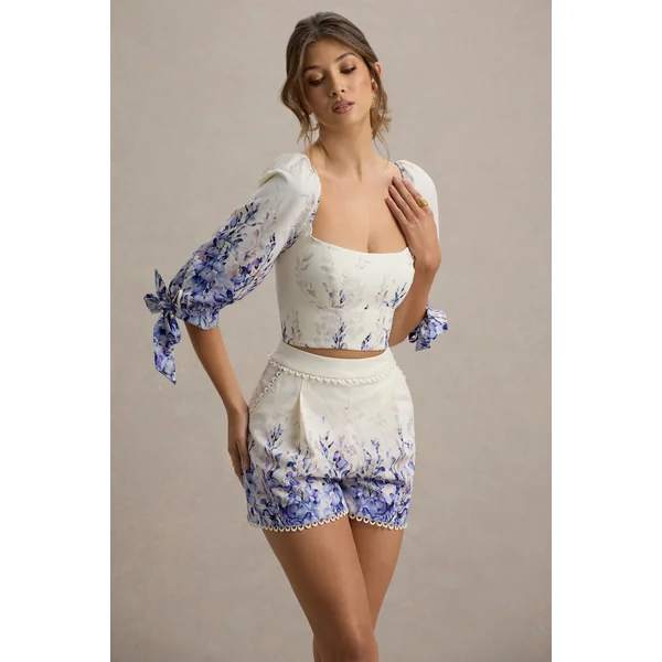 Benito | Short ajusté à imprimé floral violet