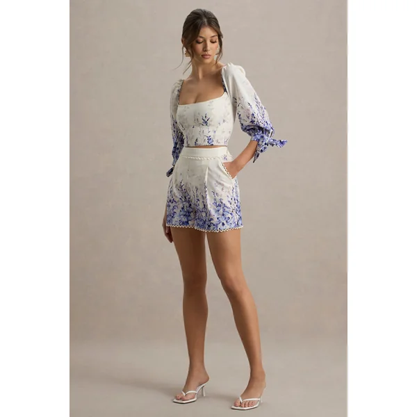Benito | Short ajusté à imprimé floral violet