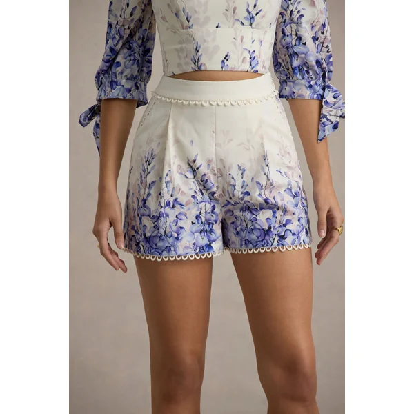 Benito | Short ajusté à imprimé floral violet