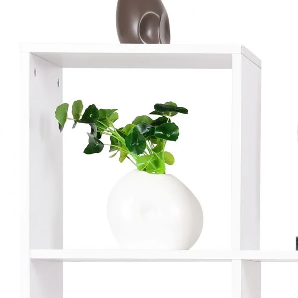 Bibliothèque Etagère Rangement Étagère de Livres en Forme Escalier 10 Compartiments pour Bureau Salon Chambre Blanc