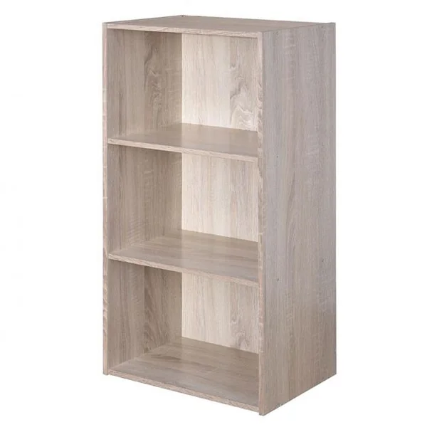 Bibliothèque Ouverte Multi-niveaux Autoportante Meuble de Rangement pour Chambre Salon en MDF, 42,2x29,4x53,5cm, Chêne