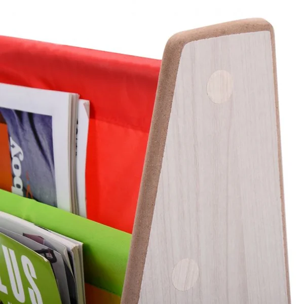 Bibliothèque pour Enfants 4 Compartiments Bibliothèque Porte-revues Etagère à Livres en Bois, 62x26x60cm, Naturel