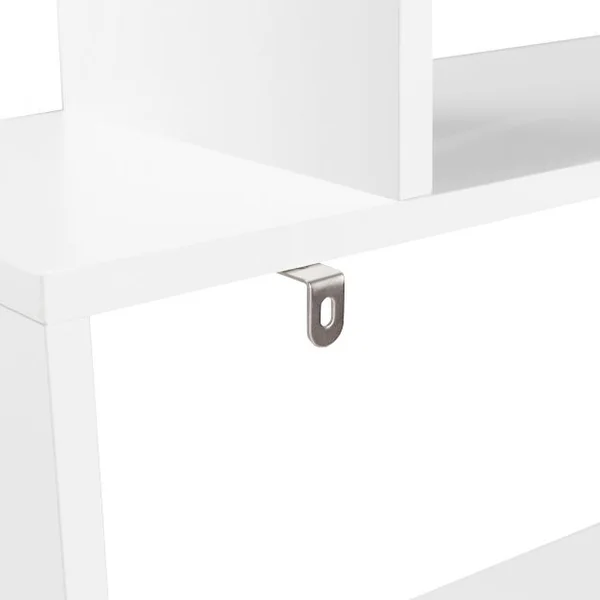 Bibliothèque à 6 Niveaux Étagère de Rangement pour Livres Décorations Moderne en Forme de S, 80x23x192cm, Blanc