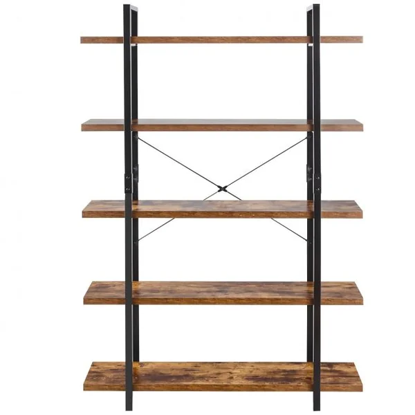 Bibliothèque Étagère de Rangement à 5 Niveaux 120 x 28 x 178 cm Marron Rustique