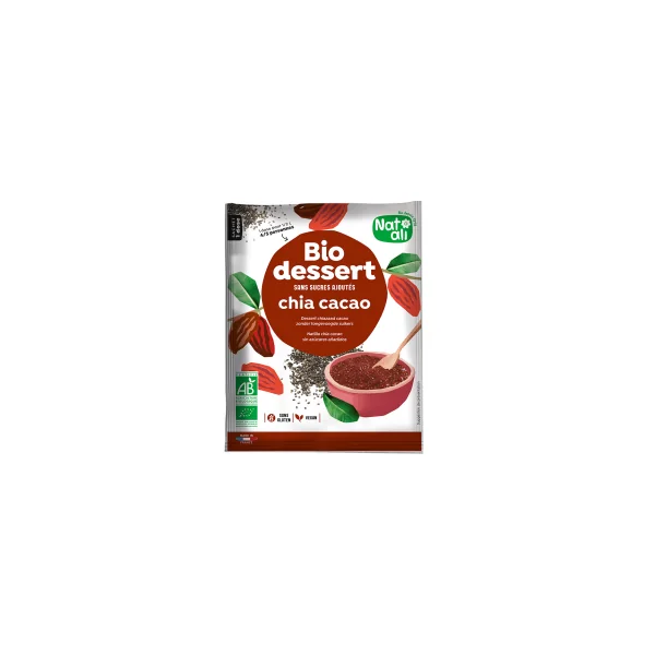 Bio dessert - Préparation pour crème dessert chia cacao bio sans sucre ajouté - 40g