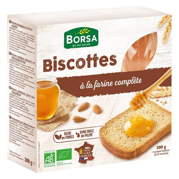 Biscottes à la farine complète 300g