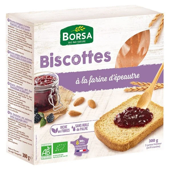 Biscottes à la farine d'épeautre 300g