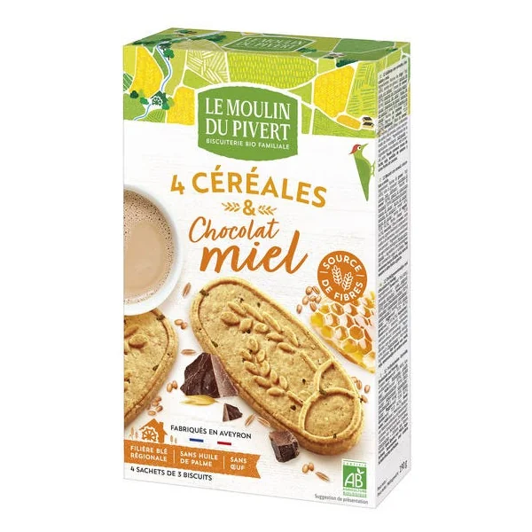 Biscuit céréales miel chocolat 190g