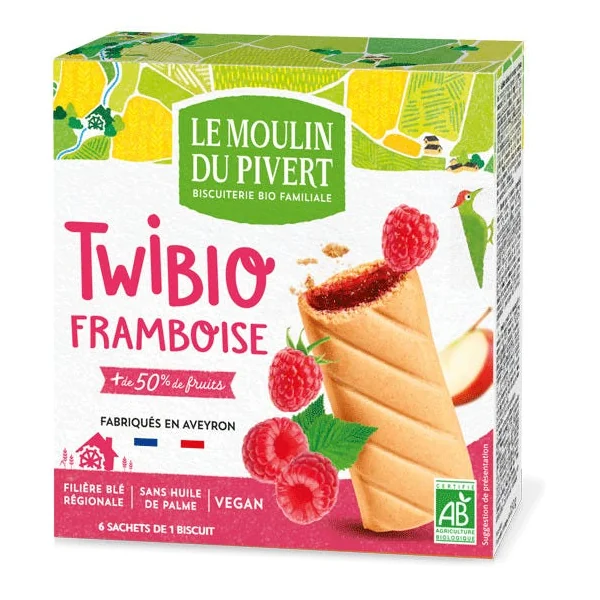 Biscuit fourré framboise Twibio 150g