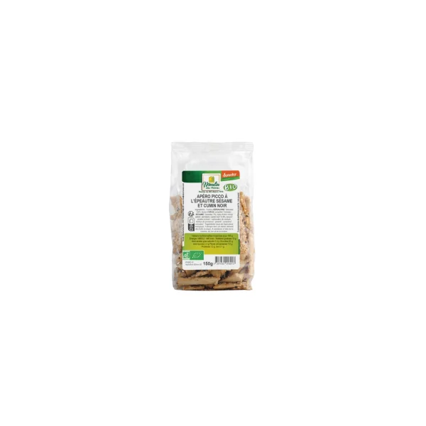 Biscuits apéritifs Picco à l'épeautre, sésame et cumin bio - 150g