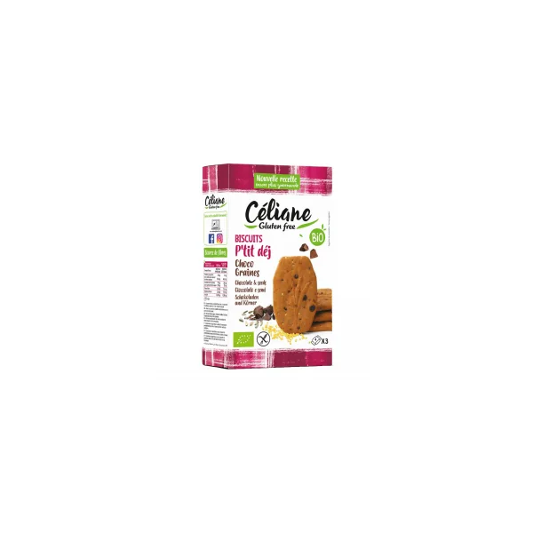 Biscuits petit déjeuner au chocolat et graines bio sans gluten - 150g