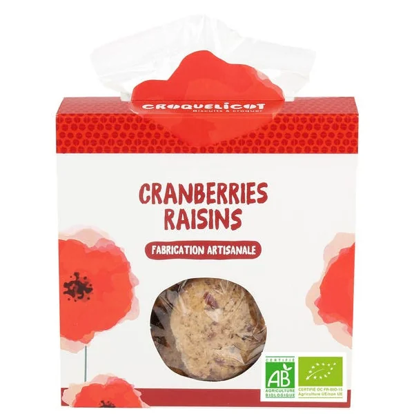 Biscuits Sucrés Cranberries-Raisins (sachet de 130g)