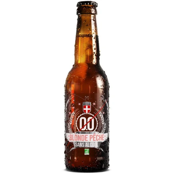Bière blonde pêche sans alcool 0° 33cl