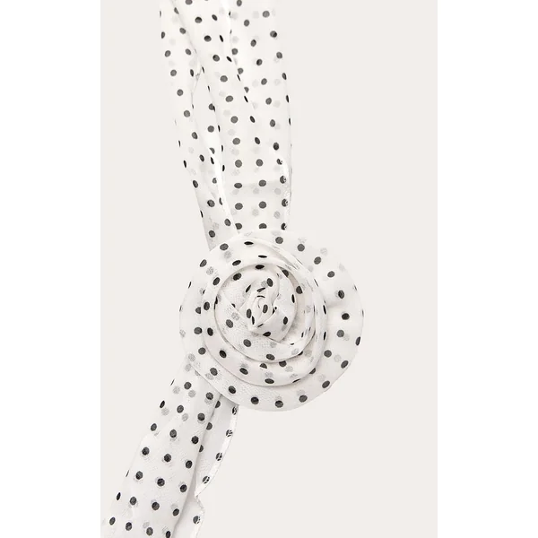 Blanc Corsage Fleur À Pois