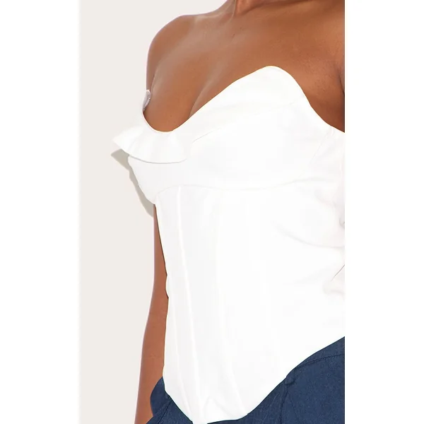 Blanc Corset Baleiné Tissé