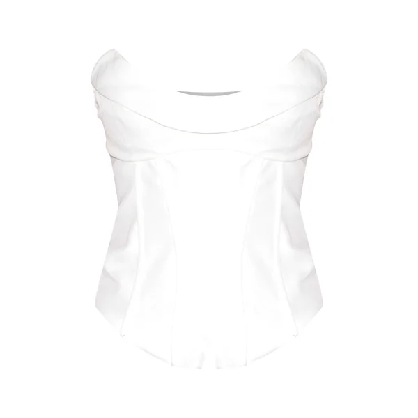Blanc Corset Baleiné Tissé