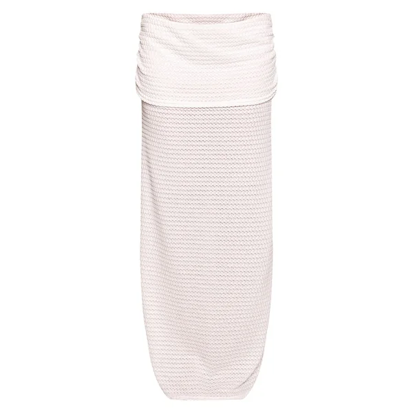 Blanc Ensemble Jupe Longue Texturée À Taille Froncée