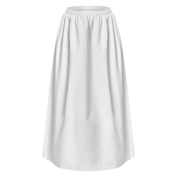 Blanc Jupe Longue Plissée Grande Taille Avec Bande Tissée Coordonnée