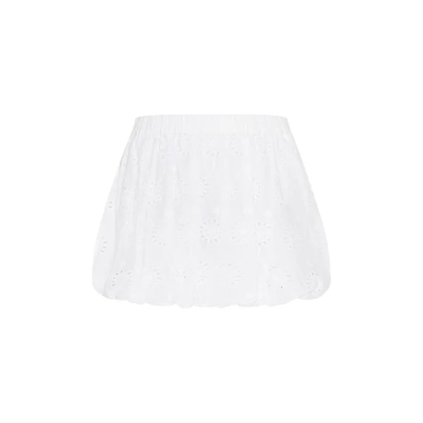 Blanc Mini Jupe Bouffante En Broderie Anglaise Petite