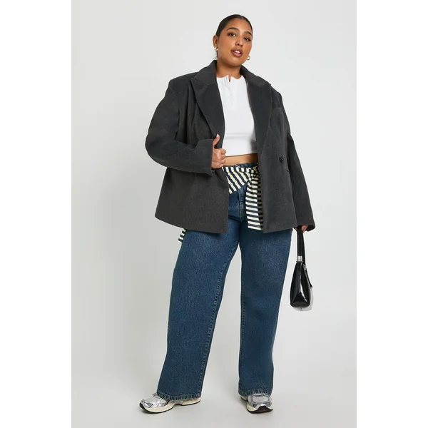 Blazer oversize à simple boutonnage Plus