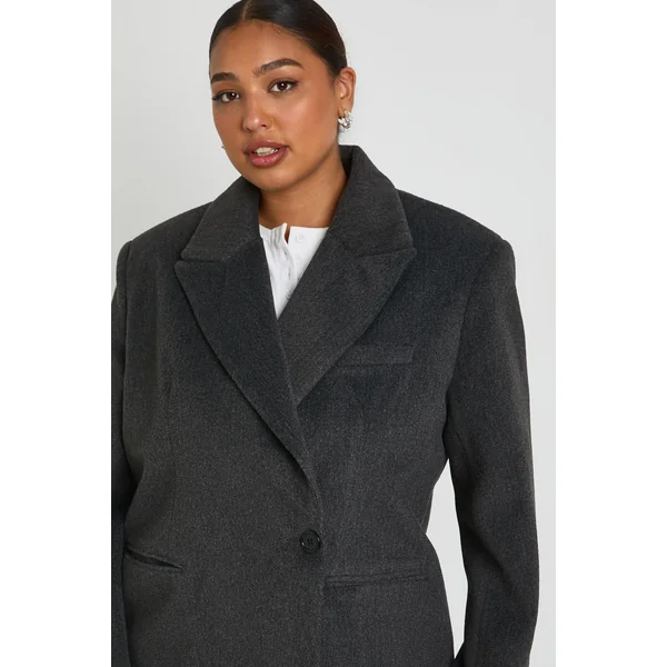 Blazer oversize à simple boutonnage Plus