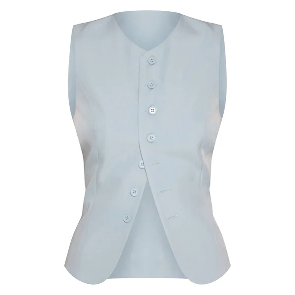 Bleu Cendré Gilet Ajusté Tissé Ensemble Coordonné