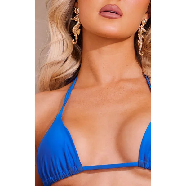 Bleu Cobalt Haut De Bikini Triangle Blanc À Mélanger Et Assortir