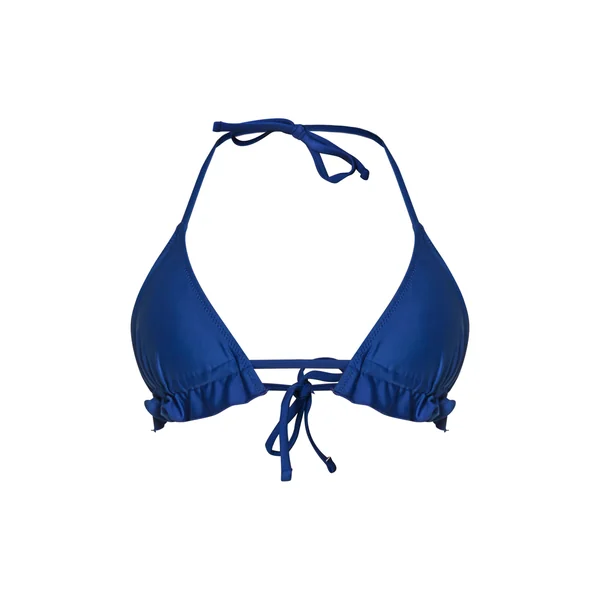 Bleu Cobalt Haut De Bikini Triangle À Bord Volant