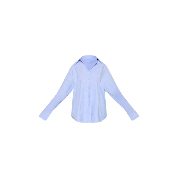Bleu Ensemble Coordonné Chemise Rayée En Lin À Manches Longues