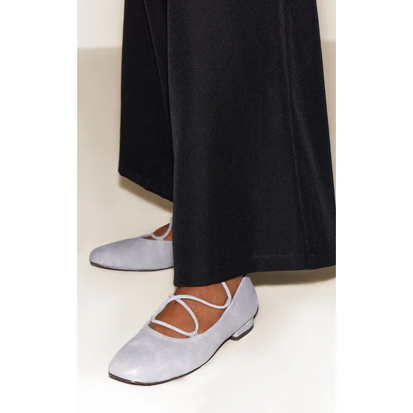 Bleu Poudré Ballerine En Synthétique