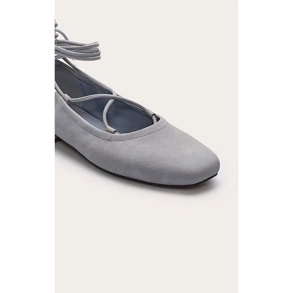 Bleu Poudré Ballerine En Synthétique