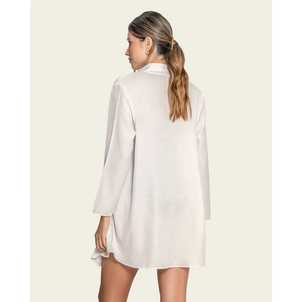 Blouse de plage à manches longues avec lin