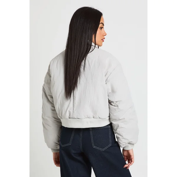 Blouson bomber à manches froncées