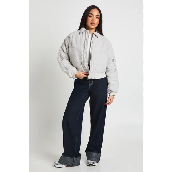 Blouson bomber à manches froncées